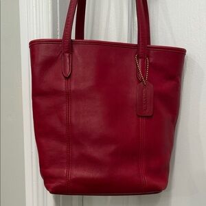 Vintage Coach Classic Lunch Tote Style No 9077 Red